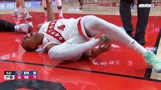 Scottie Barnes screams “I can’t feel my foot” in pain after scary injury 