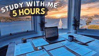 5 HOUR STUDY WITH ME⎢Background noise, 10 min Break, No music, Study with Merve