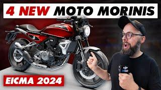 4 New 2024 Moto Morini Motorcycles @ EICMA 2025 (Corsaro GT, Alltrhike, 3 1/2 Sport, Rumble)