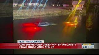 Car submerged in water in Central