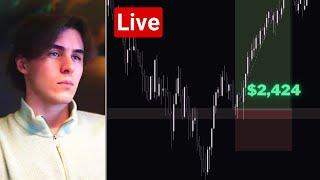 Live Day Trading Making $2,424 in 10 Minutes on GOLD