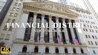 New York City Walking Tour 2024 - Financial District & Wall Street, Manhattan NYC 4K