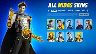 Evolution All Midas Skins in Fortnite (Season 12 - Season 29)