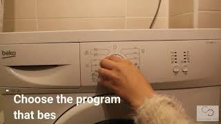 BEKO Washing Machine usage instructon -- Corvin Center Suites