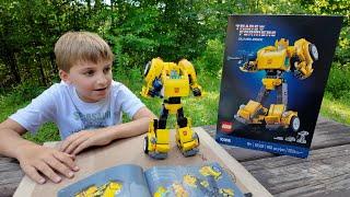 Building LEGO Bumblebee While Camping