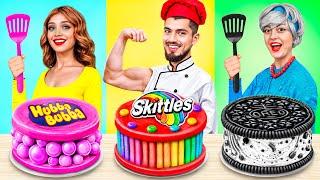 Me vs Grandma Cooking Challenge! Cake Decorating Funny Challenge by MEGA GAME