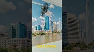 Tranh dán tường phòng khách cảnh thành phố hồ chí minh đẹp