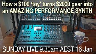 TUTORIAL 16 - How a $100 ‘toy’ turns $2000 gear into AMAZING PERFORMANCE SYNTH #AnalogFour mk2 #SQ1