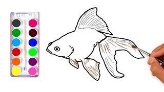 How to Draw Goldfish| Color Learning Page For Kids|ss colour