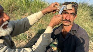 ASMR With Old Barber & Old Razor Blade Shaving Amazing