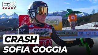 Alpine Ski Sofia Goggia crash at Cortina d'Ampezzo | Downhill | 2023 