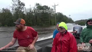 9-16-2018 Chinquapin, NC Historic Flooding whole town under water, water to the roof drone plus boat