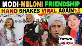 ITALY'S PM MELONI SHAKE HANDS WITH MODI GOES VIRAL | MAULANA ANGRY 