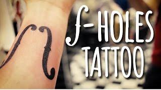 Violin f-holes tattoo