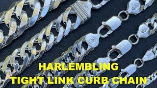 New Harlembling Tight Curb Link Chains! Tightest Link Solid 925 Sterling Silver Italian Chain!