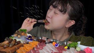 톡!톡! 터지는 미더덕 식감 미쳤슈! Feat.차돌박이&황새치뱃살Mukbang