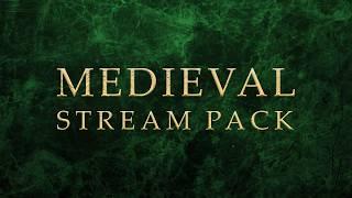 Green Twitch Pack Medieval Fantasy Theme Stream Overlay Package - Green and Gold Stream Pack