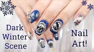 Dark Winter Nail Art | Day 5 | (Collab with Sarah's Nail Secrets)