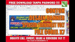 CONTOH DESAIN BANNER SPONSOR TURNAMENT BOLA VOLY FREE DOWNLOAD TANPA PASWORD