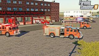 MASSIVE TEXAS FIRE STATION! | HOUSE FIRE CALL | FARMING SIMULATOR 2019