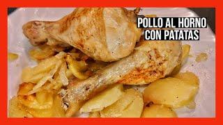 Jamoncitos de POLLO AL HORNO con patatas. Receta fácil y muy sabrosa !!!