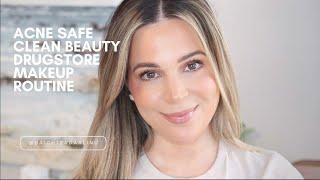 ACNE SAFE MAKEUP TUTORIAL Using Drugstore Clean Beauty