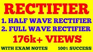 RECTIFIER AND TYPES OF RECTIFIER || HALF WAVE AND FULL WAVE RECTIFIER || WITH EXAM NOTES ||