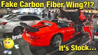 This Kid Put A FAKE Amazon Wing On His Viper?!? - Car Meet Rice Or Nice