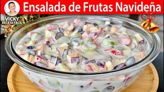 ENSALADA DE FRUTAS NAVIDEÑA  | Vicky Receta Facil