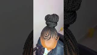 Updo conrows at GEE CURLY SALON #braidhairstylesforblackwomen #foryou #hairstyle