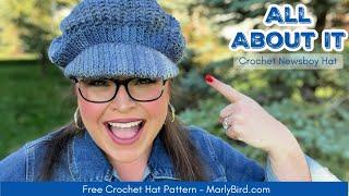  Newsboy Crochet Hat - All About It Free Crochet Hat Pattern || Marly Bird