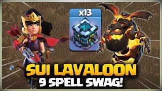 Th13 Sui Lalo Attack Strategy | Sui Hero | Th13 LavaLoon Attack | Best Town Hall 13 Strategy In Coc