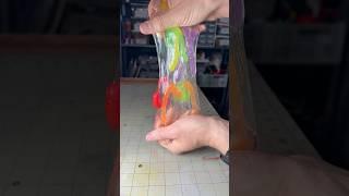 Mixing Clear Slime with Fake Gummy Worms