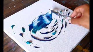 Easy Acrylic Painting Technique / Aqua / Abstract Seascape Painting / Step By Step