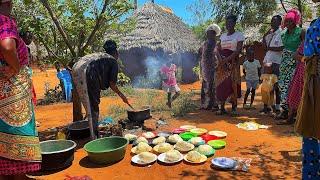 African village life/Cooking  Fresh Village food Smoked Coconut Fish and Ugali