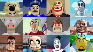 Crazy Clown Dog Roblox Speed Run 12 Scary Obby Larry Prison,Evil Grandpa,Mr Billy Mansion,Mr Popstar