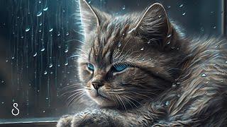 Cat Purring & Rain On Window | 12 Hours | Black Screen | Sleep In Series