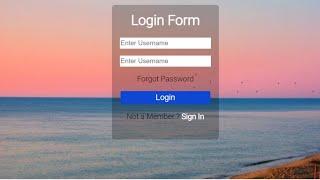 Transparent Login Form Using HTML & CSS In Hindi | How To Create Simple Login Form Using HTML & CSS