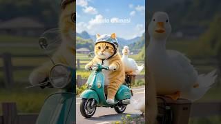 Cat and duck #aicat #cat #catandduck #sad #videoviral #videoanimations #duck #funyvideo #cute