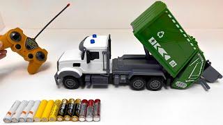 Unboxing remote control police car, RC sanitation vehicle, gear police car, spider man scooter