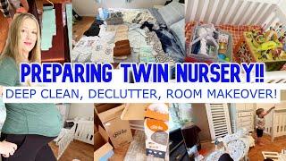 PREPARING FOR BABY / TWIN ROOM PREPARATION   nursery room preparation  deep clean declutter organize