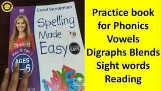 Practice Book for Phonics Vowels Digraphs Blends Sight words Reading