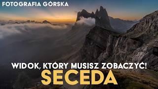 NAJPIĘKNIEJSZY widok DOLOMITACH?! SECEDA Fotografia krajobrazu o wschodzie słońca. Alpy. #fotografia