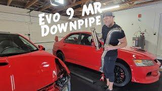 Evo 9 MR Downpipe & Test Pipe INSTALL!!