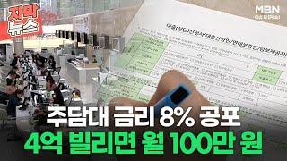 [자막뉴스] 주담대 금리 8% 공포, 4억 빌렸더니 월상환액 100만 원 증가ㅣ이슈픽