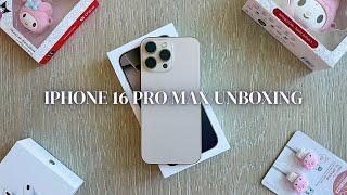 ASMR UNBOXING | IPHONE 16 Pro Max Desert Titanium + NEW HIDDEN FEATURES + ACCESSORIES UNBOXING