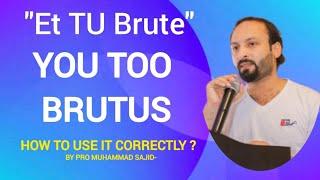 You Too Brutus: Meaning and Use