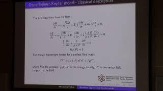 POTOR, Aleksandra Pędrak: Quantum system ascribed to the Oppenheimer-Snyder model of massive star