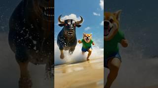 StarBark Met a Bull on the Beach. Wait, What? #dog #shiba #funny #cartoon #animation
