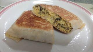 Easy Breakfast Wrap #breakfastrecipe #scrambledeggrecipe #tortillasandwich